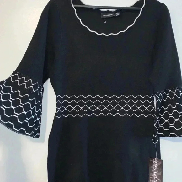 Nicole Leonard Scalloped Neck Sweater Dress - Picture 4 of 9